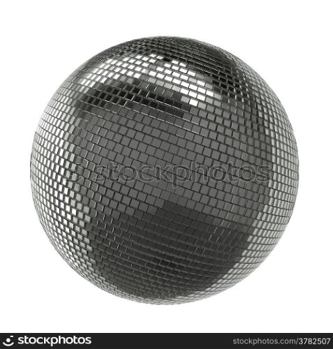 Silver Shining Disco Ball Isolated On White Background