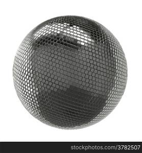 Silver Shining Disco Ball Isolated On White Background