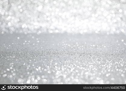 Silver shiny bright christmas bokeh background