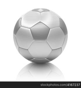 silver soccer ball isolated on white background
