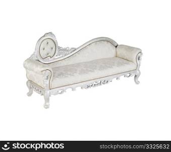 silver sofa over white
