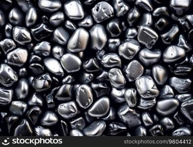 Silver steel metal and various shape background.Shiny stones texture.AI Generative