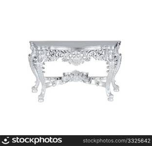 silver table isolated on white