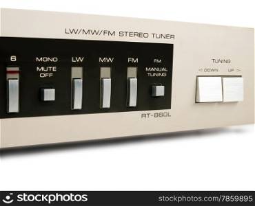 silver tuner isolated on white background, studio shot