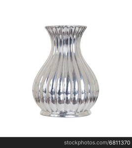 Silver vase isolated on a white background