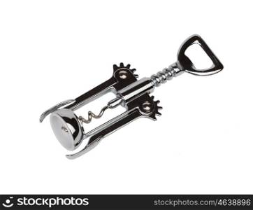Silvered Corkscrew isolated on a white background