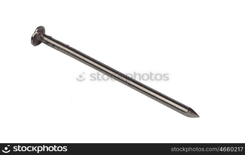 Silvered nail isolated on a white background