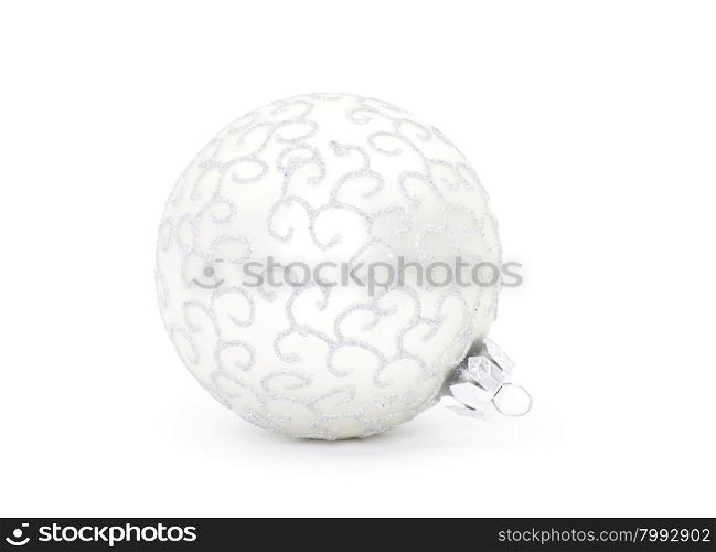 Silvertmas ball isolated on white background
