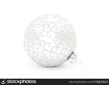 Silvertmas ball isolated on white background