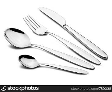 Silverware Set with Fork, Knife, and Spoons (Clipping Path)