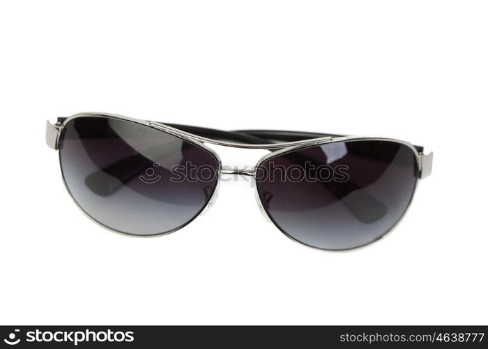 Silvery sunglasses isolated on a white background