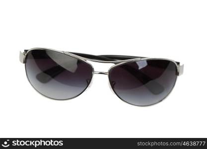 Silvery sunglasses isolated on a white background