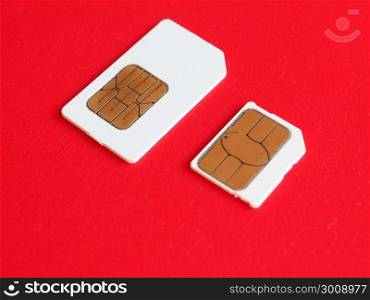 SIM and USIM card used in phones. SIM and USIM cards used in mobile telephony devices such as phones and smart phones