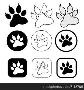 simple animal paw print icon sign