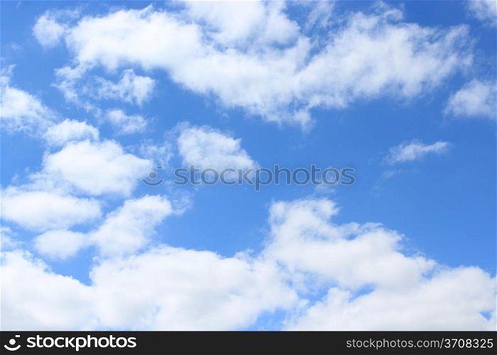 simple beautiful white clouds on blue sky background