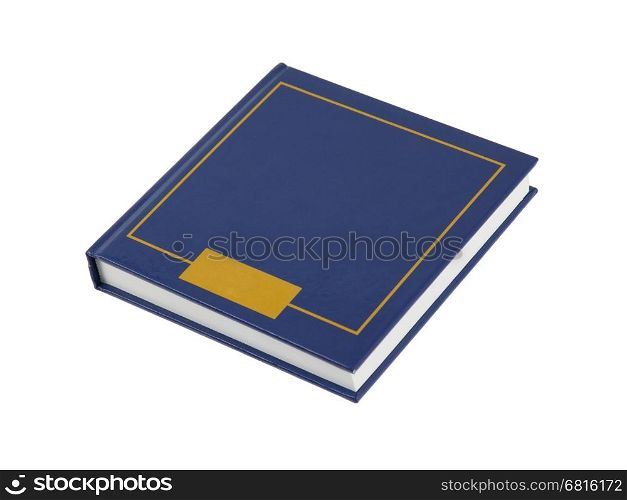 Simple blue square book isolated on white background