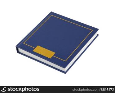 Simple blue square book isolated on white background