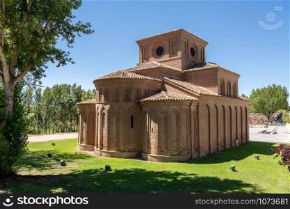 Simple brick built church of Santiago in the Spanish city of Salamanca. Plain and simple Santiago church in Salamanca Spain