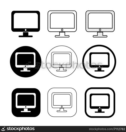 Simple Computer monitor icon sign design