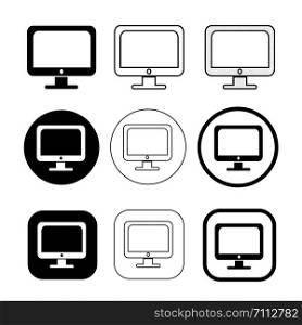 Simple Computer monitor icon sign design
