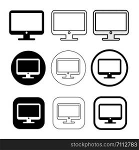 Simple Computer monitor icon sign design