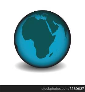 Simple earth globe icon for web design