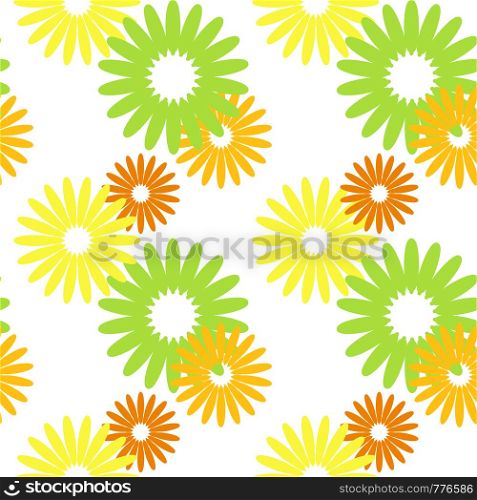 Simple flat floral seamless pattern on a white background