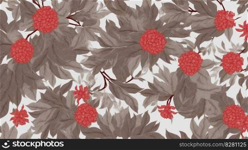 Simple floral background with red flowers,AI Generated