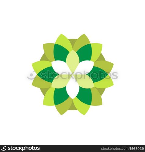 simple flower green color vector illustration