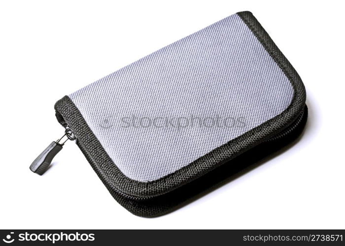 Simple gray purse isolated on white background