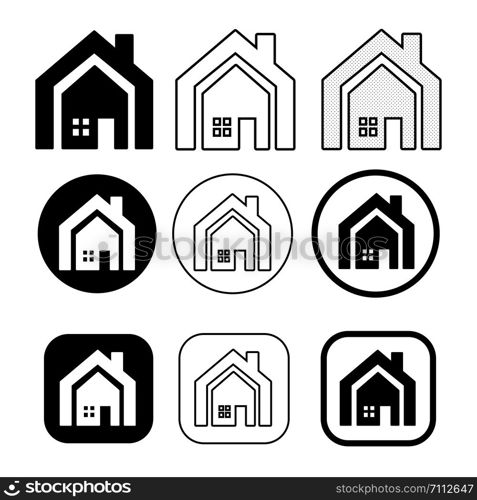 simple house symbol and home icon sign