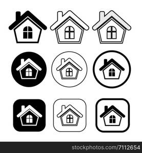 simple house symbol and home icon sign