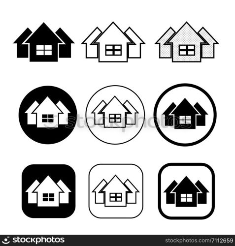 simple house symbol and home icon sign