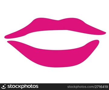 Simple illustration of pink lipstick over white. Lips