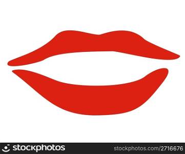 Simple illustration of red lipstick over white. Lips