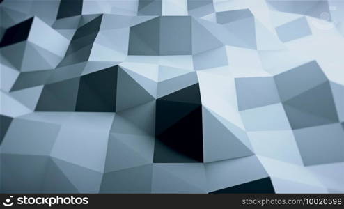 Simple low polygonal surface with edges, computer generated modern abstract background, 3d rendering. Simple low polygonal surface with edges, computer generated modern abstract background, 3d render