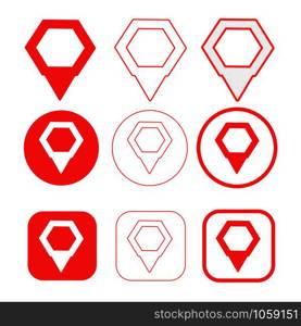 Simple map pointer gps icon sign design