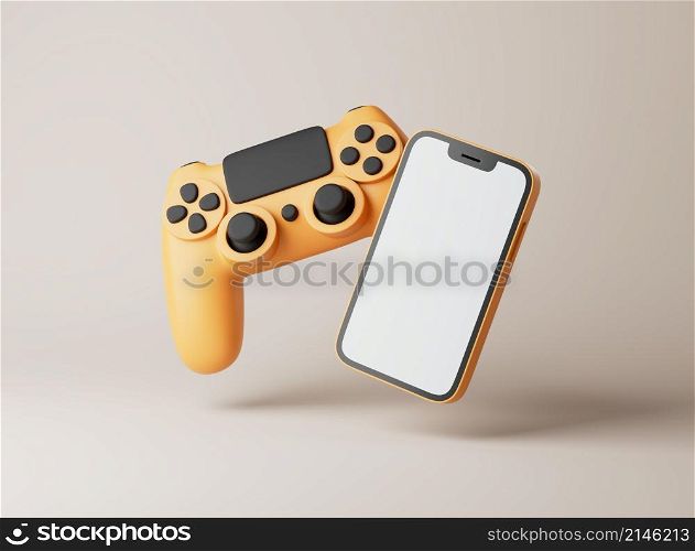 Simple mobile gaming with soft shadows on floor 3d render illustration. Isolated object on background. Simple mobile gaming with soft shadows on floor 3d render illustration.