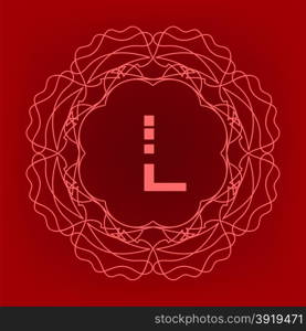 Simple Monogram L Design Template on Red Background. Monogram Design