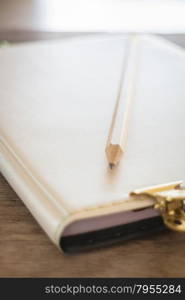 Simple office desk with necessary tool, stock photo