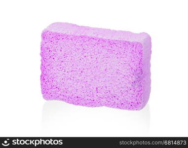 Simple old purple sponge isolated on white