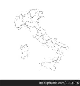Simple outline Map Of Italy Isolated On White Background. Vector Illustration. Simple outline Map Of Italy Isolated On White Background. Vector