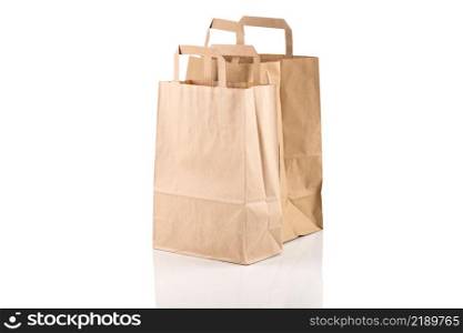 Simple paper bag isolated on a white background. paper bag isolated on a white background