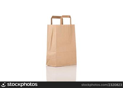 Simple paper bag isolated on a white background. paper bag isolated on a white background