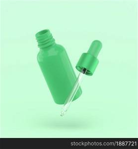 Simple pipette bottle 3d illustration on pastel bacjground foe medical and beauty. Minimal concept. 3d render. Simple pipette bottle 3d illustration on pastel bacjground foe medical and beauty. Minimal concept.