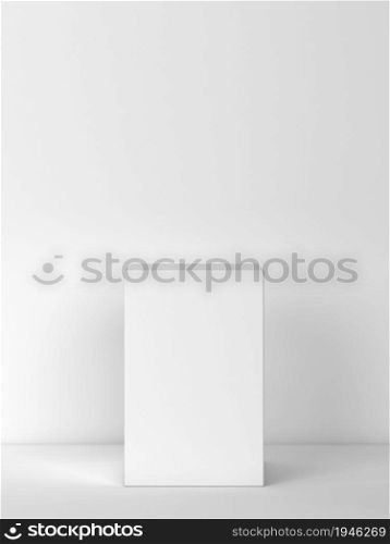 Simple podium as a showcase for products. Minimal scene. 3d illustration