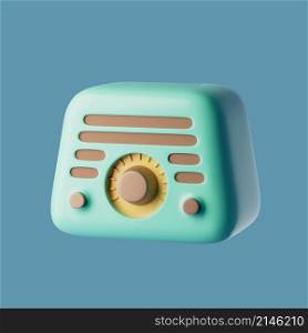 Simple radio icon 3d render illustration.. Simple radio icon 3d render illustration. Isolated object on pastel background