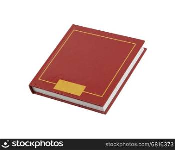 Simple red square book isolated on white background