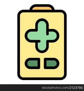 Simple remote control icon. Outline simple remote control vector icon color flat isolated. Simple remote control icon color outline vector