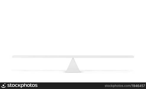 Simple seesaw, balance concept. 3d illustration isolated on white background